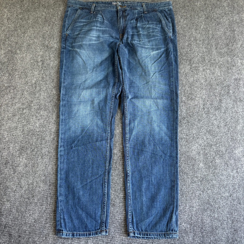 Mossimo Denim Womens Size 14 Blue Boyfriend Trouser Pleated Jeans Medium Wash